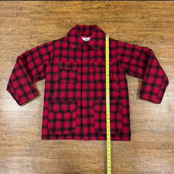 Vintage Woolrich Red Plaid USA Mackinaw Hunting Wool Quilted Jacket Coat‎ Men 42 - Picture 9 of 11
